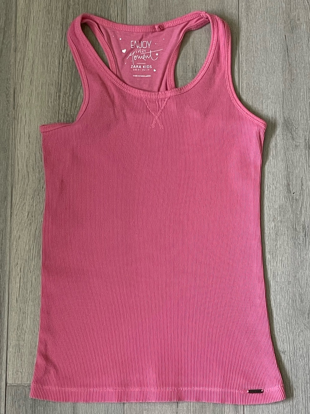 ZARA Kids Pink Ribbed Racerback Tank Top | Soft Cotton | Size 2–3 Years
